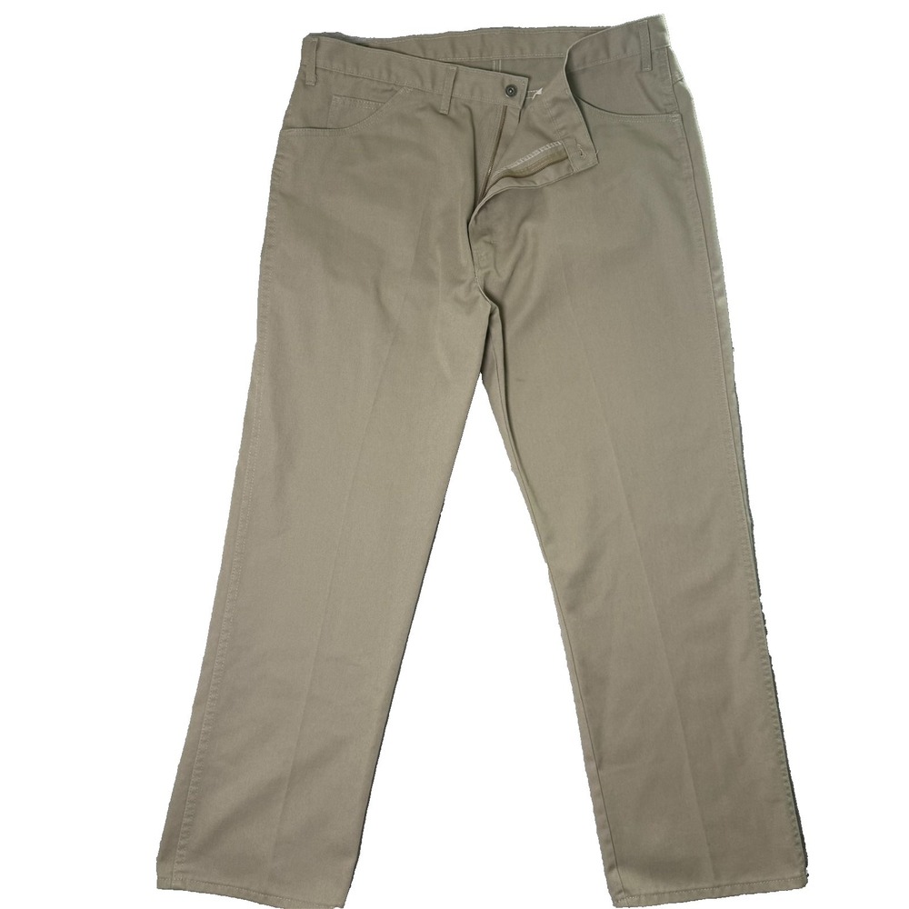 Dickies Khaki Work Pants Mens 36x32 Straight Fit Classic Chino Style